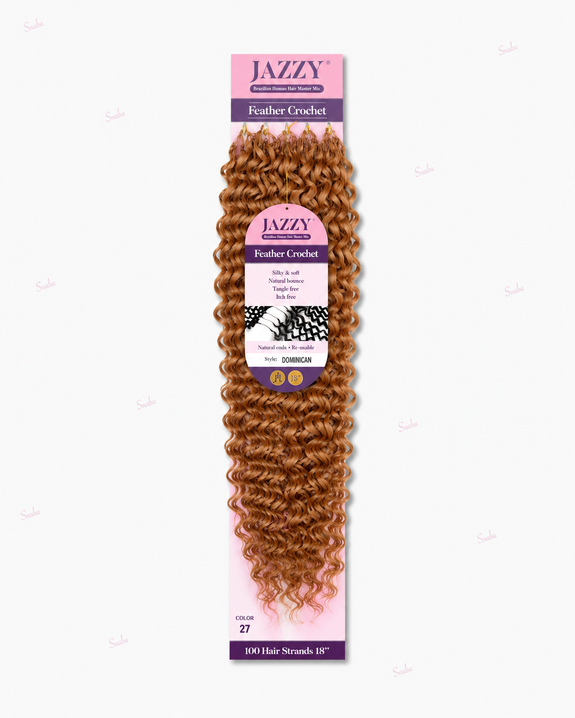 Jazzy Feather Crochet Brazilian Master Mix Dominican 18”