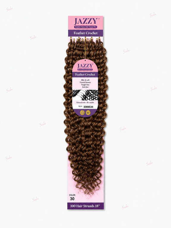 Jazzy Feather Crochet Brazilian Master Mix Dominican 18”