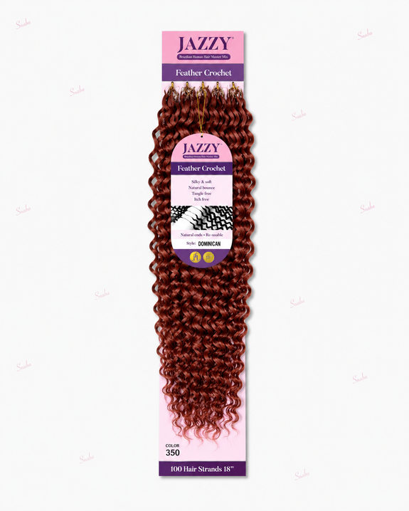 Jazzy Feather Crochet Brazilian Master Mix Dominican 18”