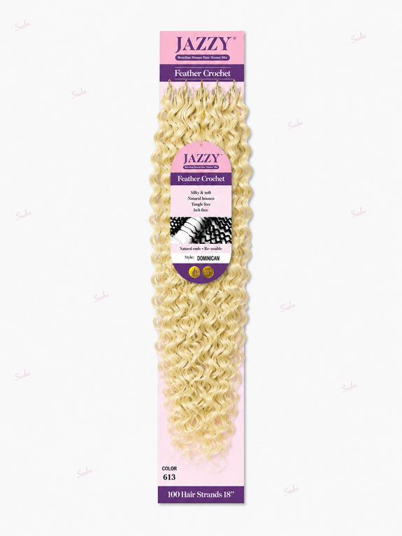 Jazzy Feather Crochet Brazilian Master Mix Dominican 18”