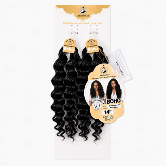 Dressmaker 100% Seamless Crochet Human Hair  Deep 14"