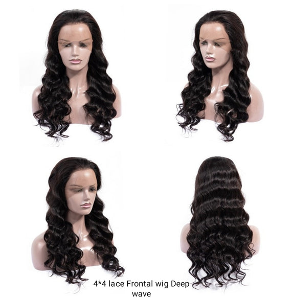 Dressmaker Brazillian Swiss Lace Frontal 4x4 Wig Deep Wave