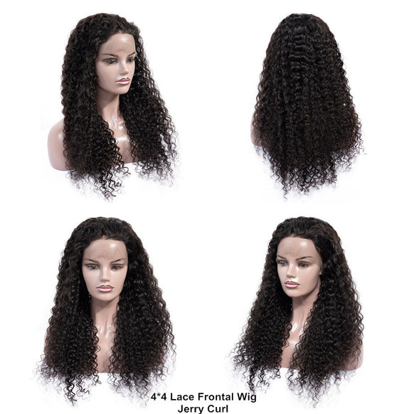 Dressmaker Brazillian Swiss Lace Frontal 4x4 Wig Jerry Curl