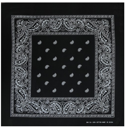 DOUBLE SIDED BANDANA -BLACK