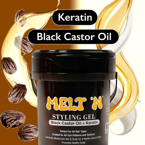 Ebin Melt’N Styling Gel Black Castor Oil + Keratin 946ml