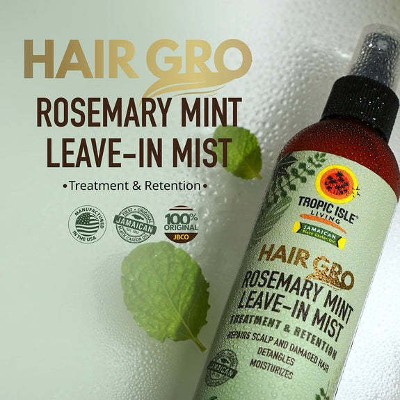 TROPIC ISLE LIVING HAIR GRO ROSEMARY MINT LEAVE-IN MIST 8 OZ