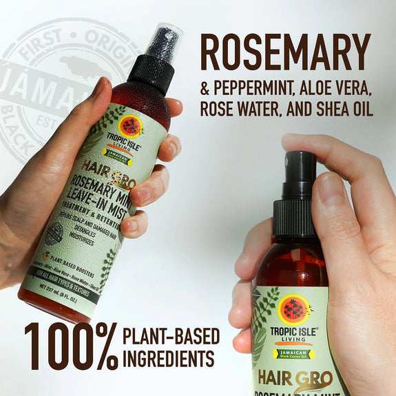 TROPIC ISLE LIVING HAIR GRO ROSEMARY MINT LEAVE-IN MIST 8 OZ