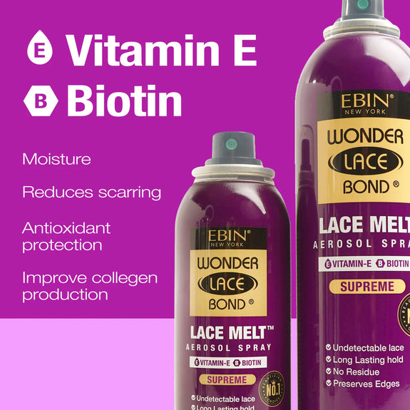 Ebin Wonder Lace Bond Lace Melt Aerosol Spray Vitamin E 80ml