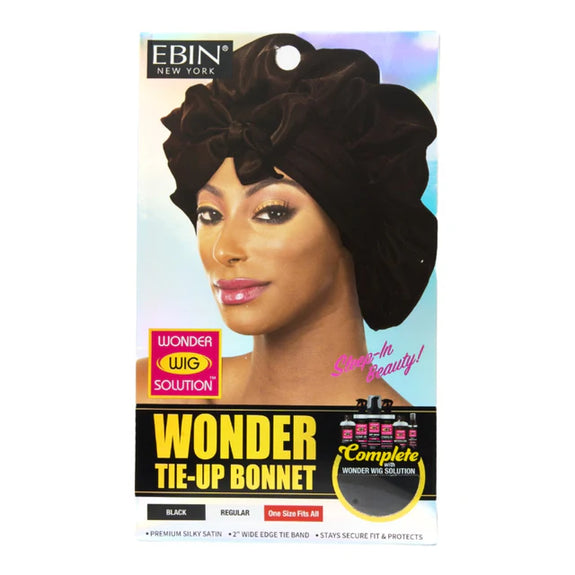 EBIN Wonder Wig Tie-Up Bonnet - Black