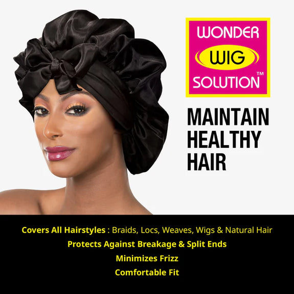 EBIN Wonder Wig Tie-Up Bonnet - Black