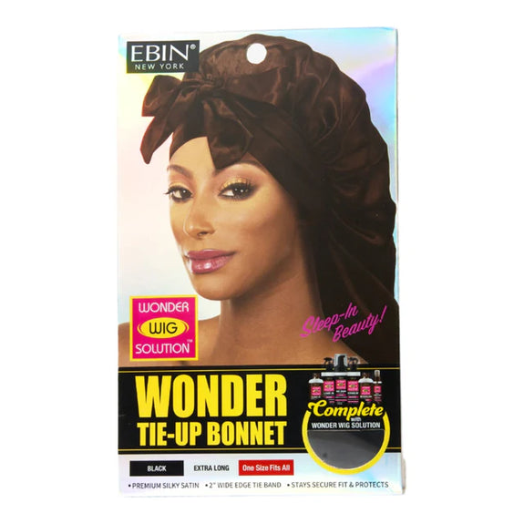 EBIN Wonder Wig Tie-Up Bonnet - Black