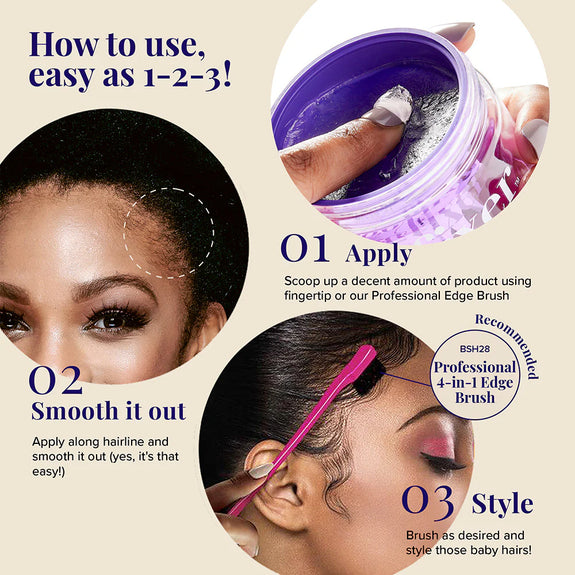 Red By Kiss Edge Fixer 24 Hour Edge Control Max Hold Non-Flaxing Wax Grape 100ML