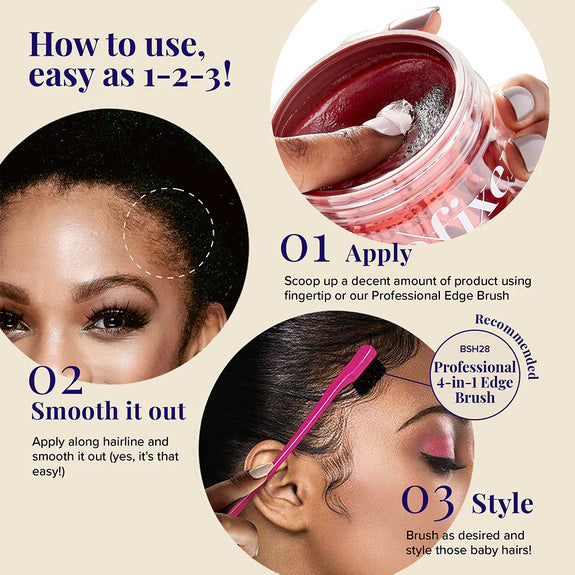Red By Kiss Edge Fixer 24 Hour Edge Control Max Hold Non-Flaxing Wax Red Apple 100ML