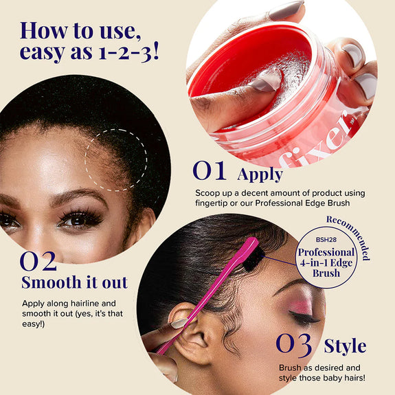 Red By Kiss Edge Fixer 24 Hour Edge Control Max Hold Non-Flaxing Wax Strawberry Acai 100ml
