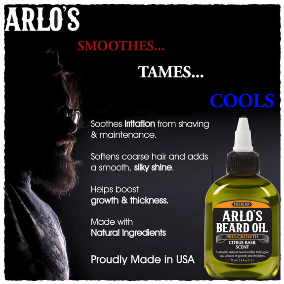 Arlo's Pro Growth Beard Oil - Citrus Basil 2.5 oz.
