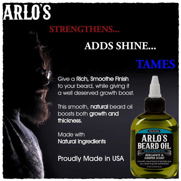 Arlo's Pro Growth Beard Oil - Bergamot Juniper 2.5 oz