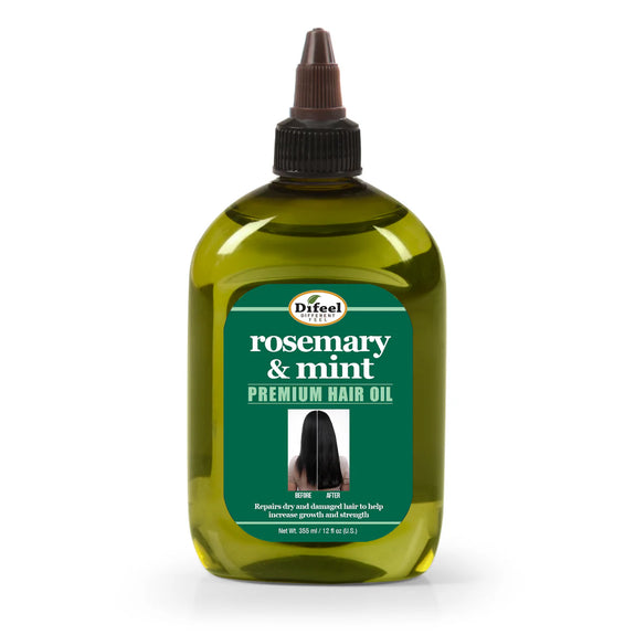 DIFEEL ROSEMARY AND MINT PREMIUM HAIR OIL WITH BIOTIN - LARGE 12 OZ.