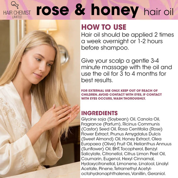 Hair Chemist Rose & Honey Hair Oil  240ml/8oz