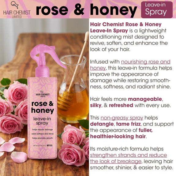 Hair Chemist Rose & Honey Leave in Spray 240ml/8oz