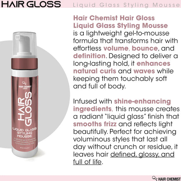 Hair Chemist Hair Gloss Liquid Glass Styling Mousse 237ml/8oz