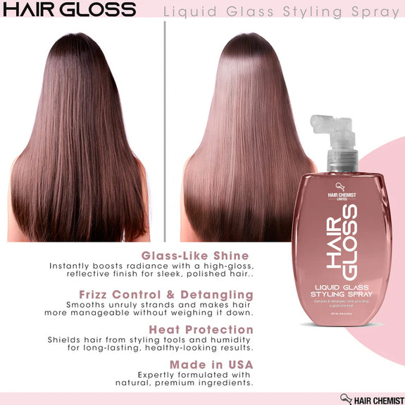 Hair Chemist Hair Gloss Liquid Glass Styling Spray 237ml/8oz