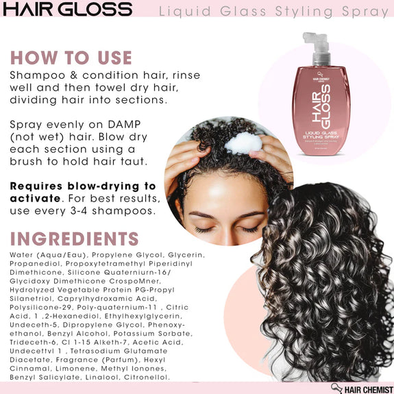 Hair Chemist Hair Gloss Liquid Glass Styling Spray 237ml/8oz
