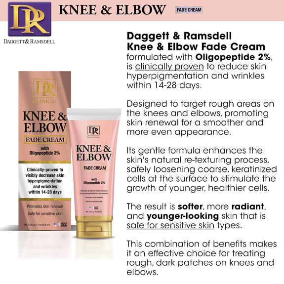 DAGGETT & RAMSDELL KNEE AND ELBOW FADE CREAM WITH OLIGOPEPTIDE 2% 4 OZ.