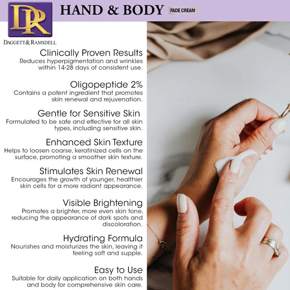 DAGGETT & RAMSDELL HAND AND BODY FADE CREAM WITH OLIGOPEPTIDE 2% 4 OZ.