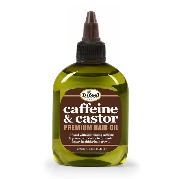 DIFEEL CAFFEINE & CASTOR PREMIUM HAIR OIL FOR FASTER HAIR GROWTH 7.1 OZ.