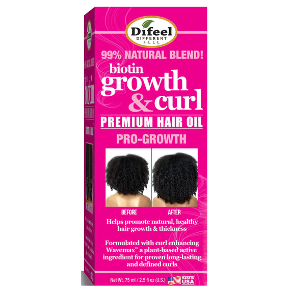 DIFEEL GROWTH AND CURL BIOTIN PREMIUM HAIR OIL 2.5 OZ.