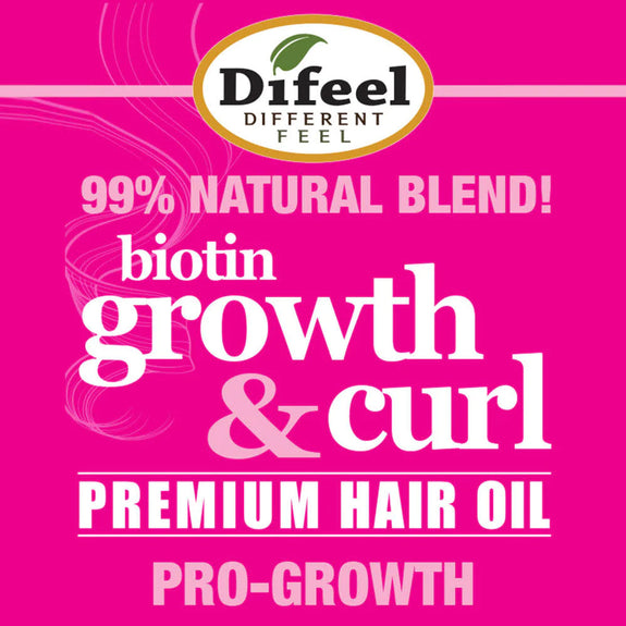 DIFEEL GROWTH AND CURL BIOTIN PREMIUM HAIR OIL 7.1 OZ.