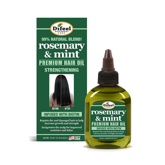 DIFEEL ROSEMARY AND MINT PREMIUM HAIR OIL WITH BIOTIN 2.5 OZ.