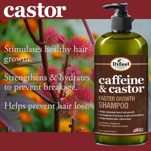 DIFEEL CAFFEINE & CASTOR SHAMPOO FOR FASTER HAIR GROWTH