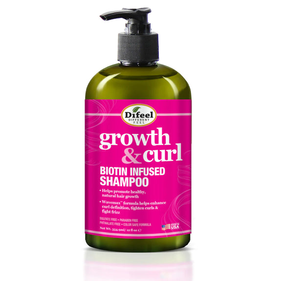 DIFEEL GROWTH AND CURL BIOTIN SHAMPOO 12 OZ.