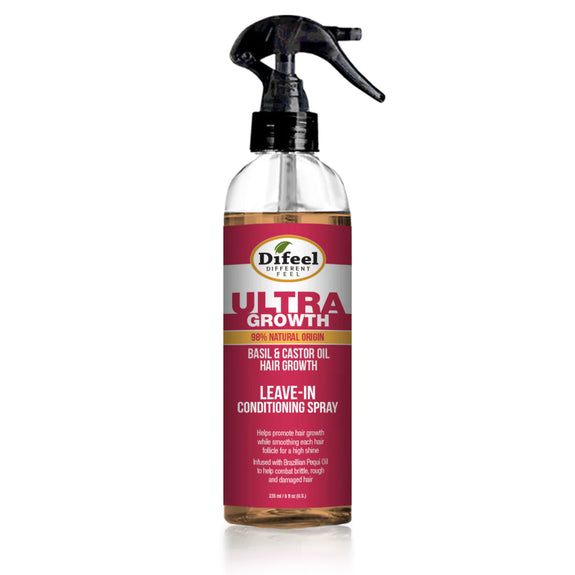 DIFEEL ULTRA GROWTH BASIL & CASTOR HAIR OIL LEAVE IN CONDITIONING SPRAY 6 OZ.