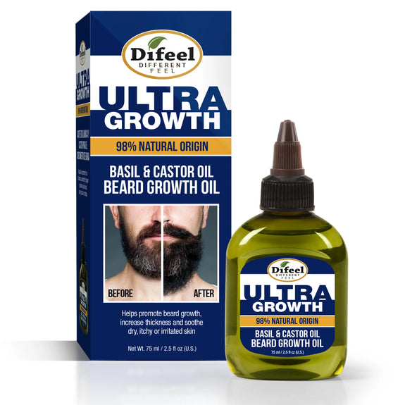 DIFEEL MENS ULTRA GROWTH BASIL AND CASTOR BEARD OIL 2.5 OZ.