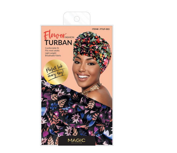 Magic Collection Fashion Turban - Petals Pattern Flower Turban