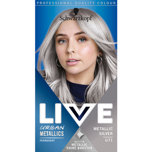 SCHWARZKOPF LIVE U71 METALLIC SILVER PERMANENT COLOUR