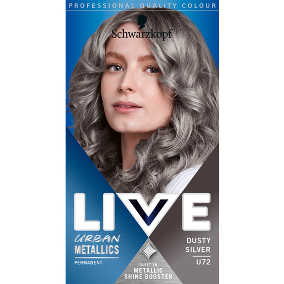 SCHWARZKOPF LIVE U72 DUSTY SILVER PERMANENT COLOUR