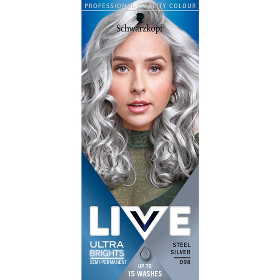 SCHWARZKOPF LIVE 098 STEEL SILVER SEMI-PERMANENT COLOUR