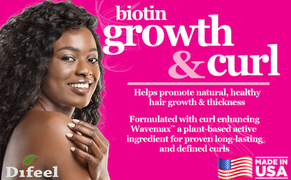 DIFEEL GROWTH AND CURL BIOTIN PREMIUM HAIR OIL 2.5 OZ.