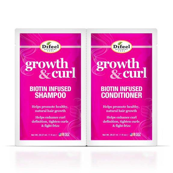 DIFEEL GROWTH & CURL SHAMPOO & CONDITIONER COMBO DIFEEL GROWTH & CURL SHAMPOO & CONDITIONER COMBO PACKET 2 OZ