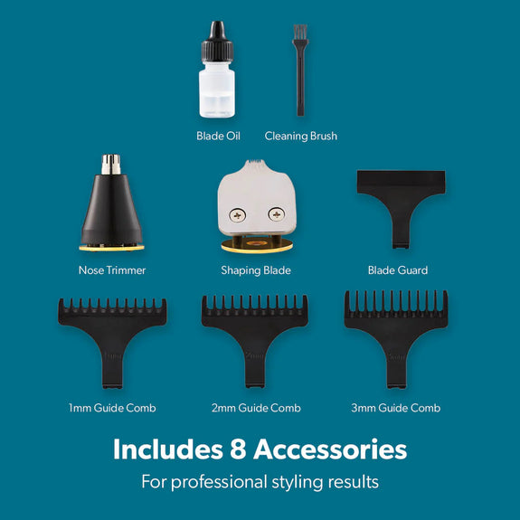 Geepas 3-IN-1 Black And Gold Prestige Recharge Shaver