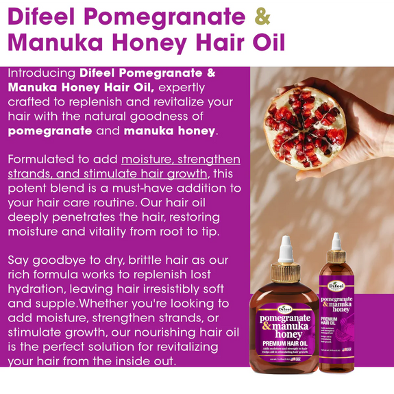 DIFEEL POMEGRANATE & MANUKA HONEY PREMIUM HAIR OIL 2.5 OZ.