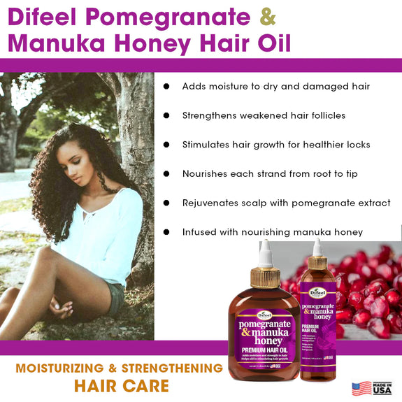 DIFEEL ELEVATED POMEGRANATE & MANUKA HONEY PREMIUM HAIR OIL 12 OZ.