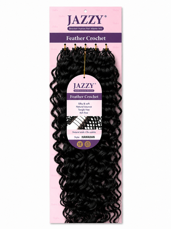 Jazzy Feather Crochet Brazilian Master Mix Hawaiian 18”