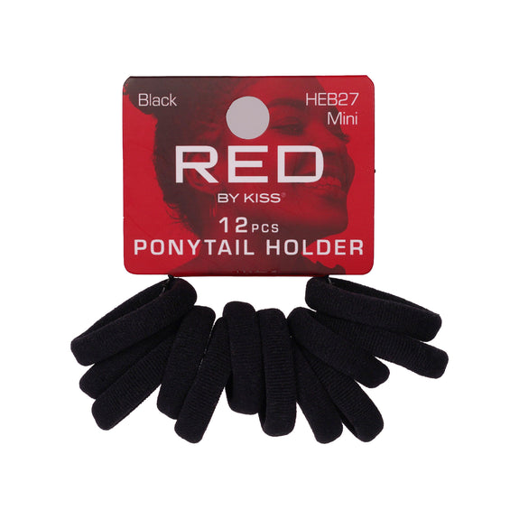 RED BY KISS Ponytail Holder Mini Black (12pcs)