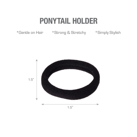 RED BY KISS Ponytail Holder Mini Black (12pcs)