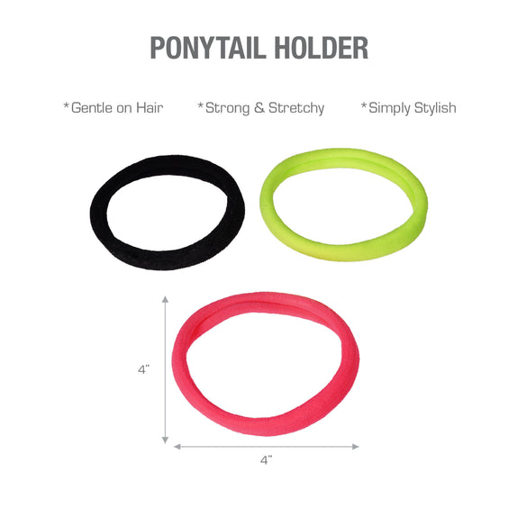 Red By Kiss Ponytail Holder Medium Color Assorted (8pcs)