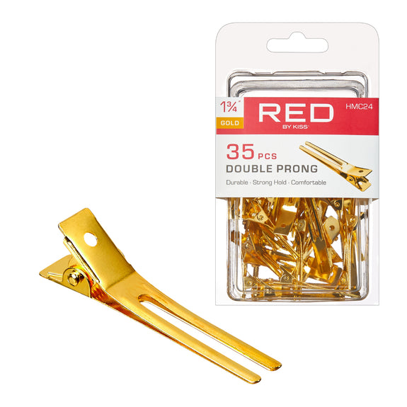 RED BY KISS Gold Double Prong Clip 1 3/4 (35 PCS)